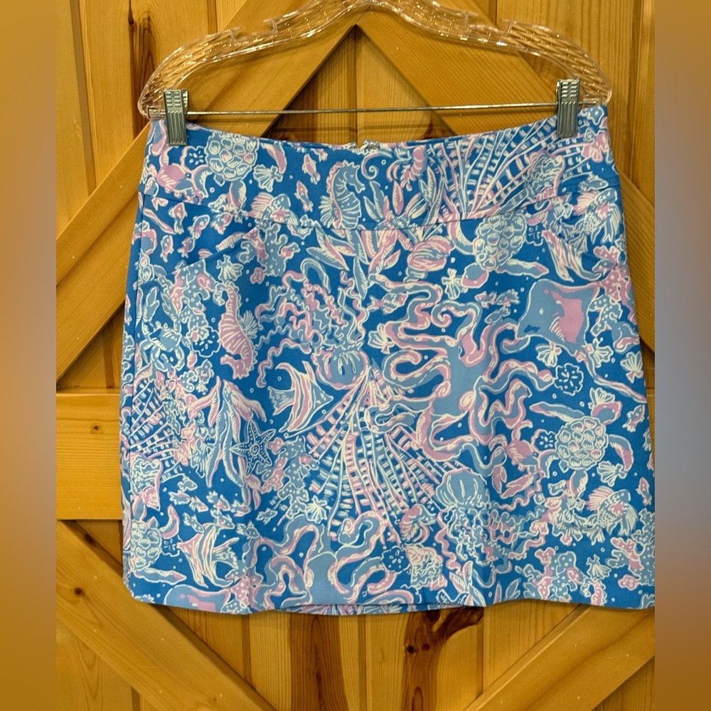 NWT Lilly Pulitzer Jonas Skort in Boca Blue, Sea What I Sea, Sz 12